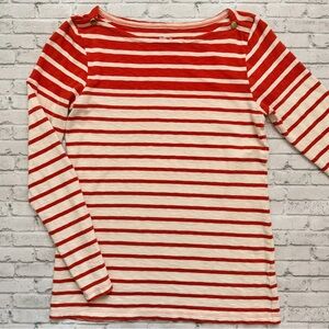 J. Crew Painter Tee Red and White Striped Long Sleeve Shirt